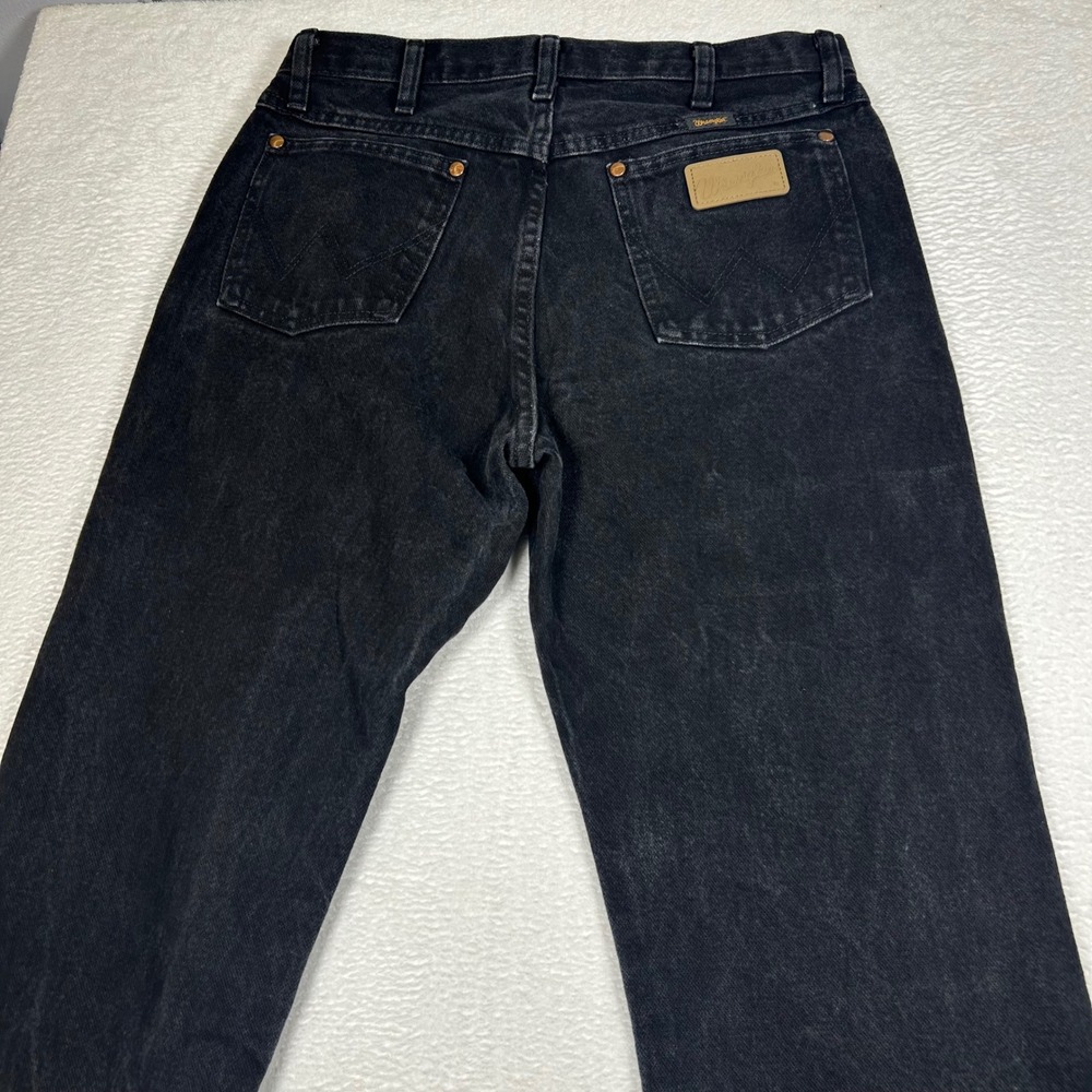 Wrangler 1013MWZWK Cowboy Cut Jeans Mens 31x34 Black Denim Boot Slits Western